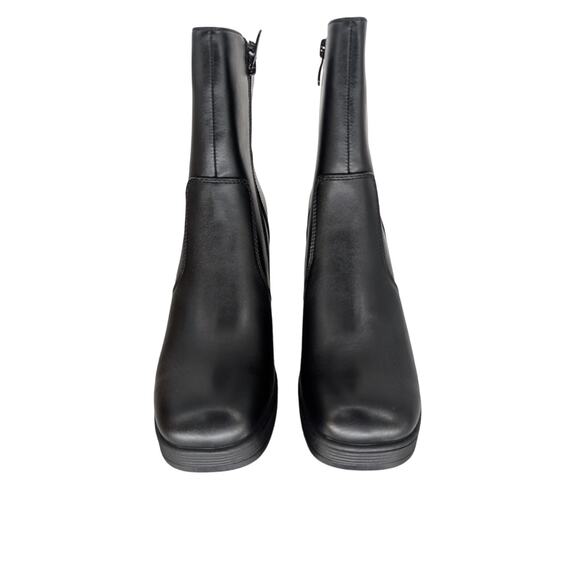 Womens 90s Y2K Goth Fairy Grunge Chunky‎ High Heel Square Toe Zip Up Ankle Boots - Picture 11 of 12